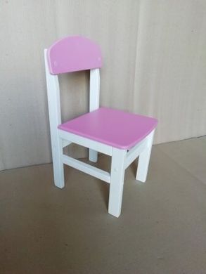 Дитячий стільчик "Woody" білий з рожевим сидінням