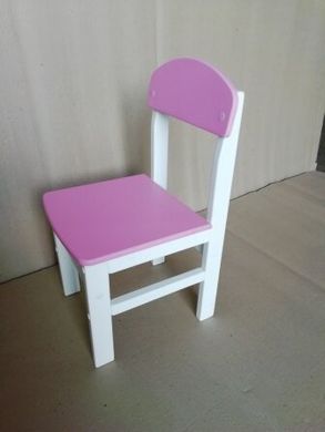 Дитячий стільчик "Woody" білий з рожевим сидінням