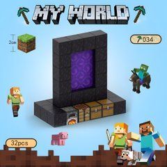 Магнітний конструктор для дітей у стилі Minecraft 32 деталі Портал Nether portal Minecraft Magnetic Blocks