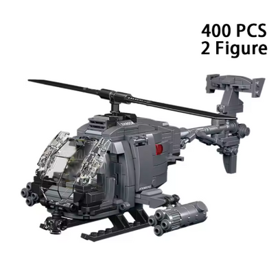 Конструктор боевой вертолет AH-6i  (400 Деталей + 2 Фигурки) &mdash; Военная Сборная Модель