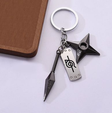 Металлический брелок Naruto &mdash; кунай и сюрикен