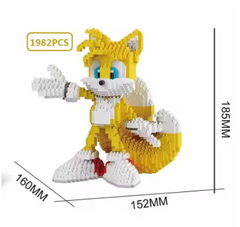 Конструктор 3D из миниблоков Соник Ежик (Тейлз)