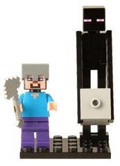 Фігурка Стів з Ендермен Майнкрафт figures Steve with Enderman Minecraft XH359