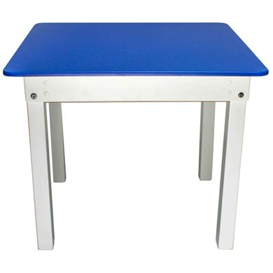 Детский стол “Woody” c пеналом белый с синей столешницей