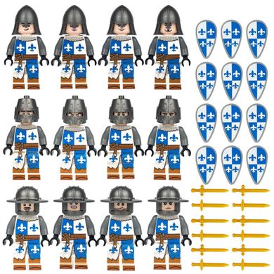 Набір фігурок чоловічків середньовічні лицарі 12 шт "Британський Орден" figures sets medieval 12pcs 1813