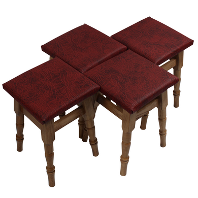 Комплект из 4-х кухонных табуретов с мягким сиденьем “Бордовый”