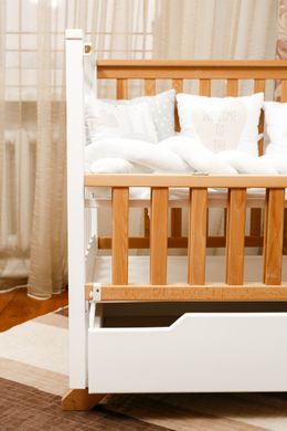 Ліжко Alex на підшипнику з відкидною боковиною та шухлядою (6001200) (бук) фарбоване (біле) натуральний