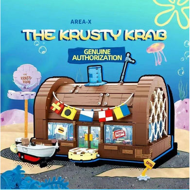 Конструктор SpongeBob / Губка Боб Квадратні Штани Krusty Krab / Красті Краб &ndash; 3D набір ресторану з мультсеріалу / збірний constructor DIY будинок із деталей 305&times;210&times;256 мм / дитячий конструктор для хлопчиків і дівчаток