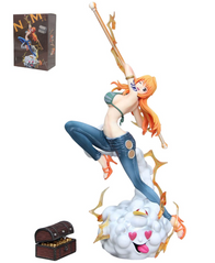 Колекційна аніме фігурка Nami з One Piece 30 см &ndash; статуетка Намі на хмарі Zeus з посохом Clima-Tact