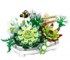 Конструктор Сукуленти в горщику вічна квітка серія квіти Constructor Succulents Pot Plant Fly Bee 1660