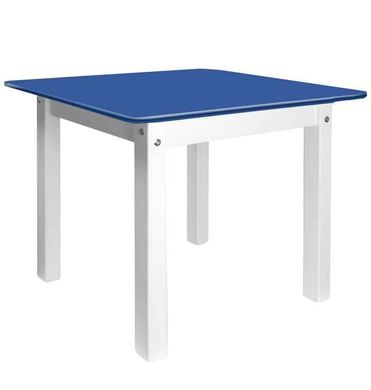 Дитячий стіл "Woody" білий із синьою стільницею