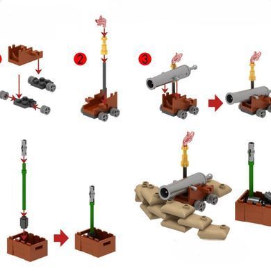Конструктор Средневековая пушка Medieval Cannon Trench Ship Gun Building Block Toy