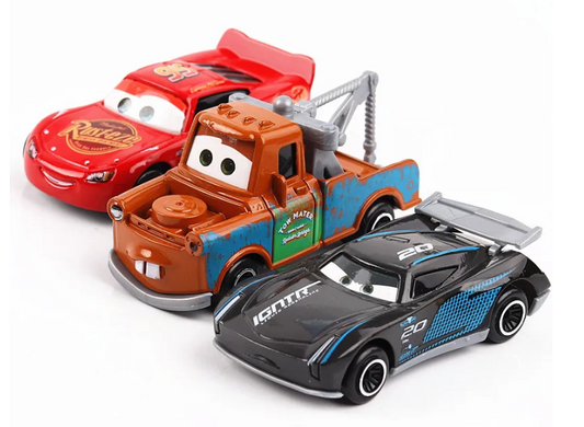 Набор игрушечных металлических машинок Тачки (Cars) с большим трейлером 7 шт. Молния Маквин (McQueen ) Пиксар Дисней Cars Disney Pixar