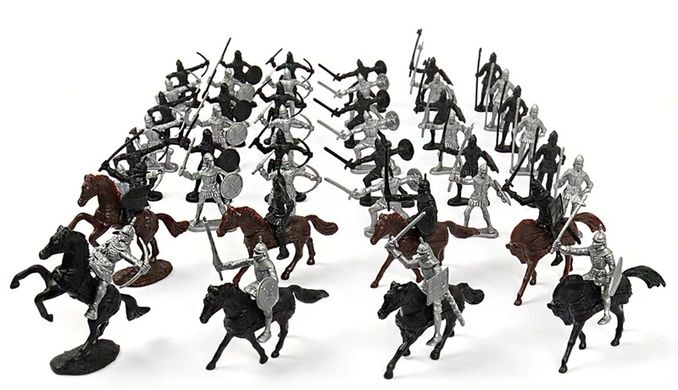 Фігурки в наборі середньовічні солдатики та кавалерія 52шт 52 Pcs/Bag Medieval Cavalry War Horse Soldier