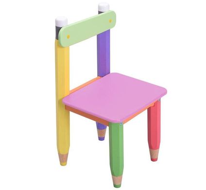 Детский набор "Карандашики" 60х60 с пеналом и стульчиком 1шт (цвет столешницы - розовый)