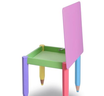 Детский набор "Карандашики" 60х60 с пеналом и стульчиком 1шт (цвет столешницы - розовый)