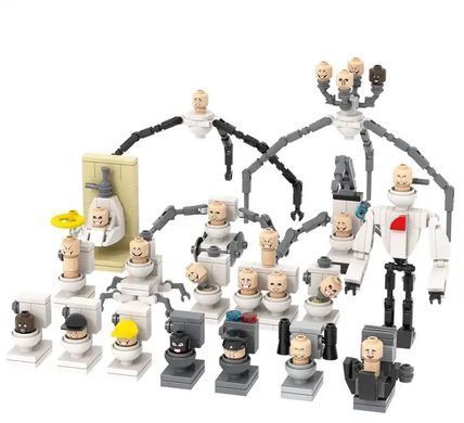 Набор фигурок Скибиди Туалет 18 шт &laquo;Обычный туалет+Великан&raquo; figures sets Skibidi Toilet Boss MOC1371