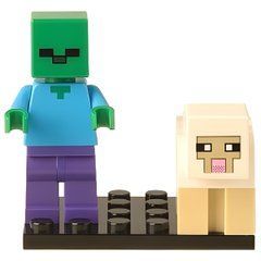 Фігурка Зомбі та вівця Майнкрафт figures Zombie with sheep Minecraft XH362