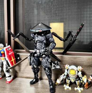 Коллекционная шарнирная фигурка Snake Eyes Super Black Warrior 22 см &ndash; механический ниндзя с набором оружия и аксессуаров, экшн-игрушка