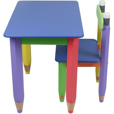Детский набор "Карандашики" 60х40 столик и стульчик 1шт (цвет столешницы - синий)