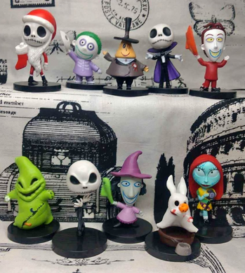 Набор игровых фигурок 10шт Кошмар перед Рождеством Джек Скеллингтон - игрушки Jack Skellington Nightmare Before Christmas