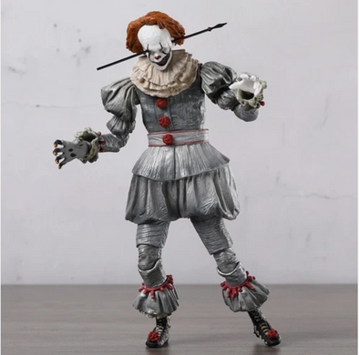 Коллекционная фигурка Пеннивайз / Pennywise IT (It Movie, Stephen King) Ultimate Horror Action Figure 18 см с аксессуарами и сменными головами