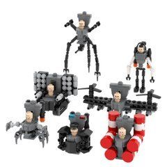 Набор фигурок 7шт Скибиди Туалет Тёмный Скибиди-Вертолёт, ТанкТуалет figures sets Skibidi Toilet MOC1394