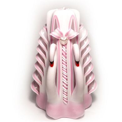 Резная свеча "Лебединая пара" Нежно розовый 13 см