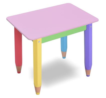 Дитячий набір "Олівчики" 60х40 столик та стільчик 1шт (колір стільниці - рожевий)