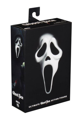 Коллекционная экшн-фигурка Призрачное Лицо из серии фильмов Крик Ghostface Scream Horror Action Figure в тканевом плаще с аксессуарами, 17 см