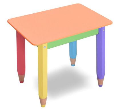 Детский набор "Карандашики" 60х40 столик и стульчик 1шт (цвет столешницы - оранжевый)