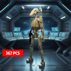 Конструктор Боевой дроид Звездные войны 367 деталей - подвижная sci-fi фигурка работа с бластером constructor Battle Droid with Lightsaber Star Wars