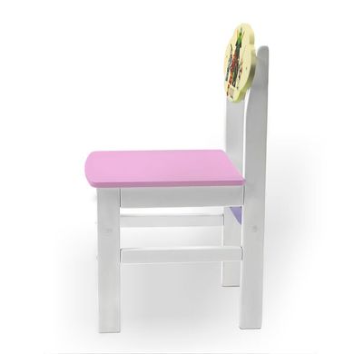 Детский стульчик "Woody" белый с картинкой Ниндзяго (цвет - розовый)