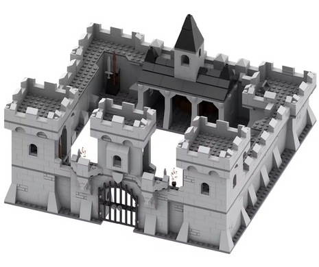 Конструктор стена с ступенями серия Средневековье constructor High corner of city wall medieval MOC5001-E
