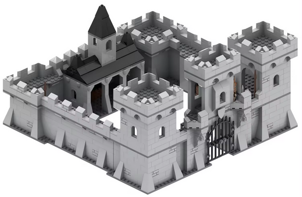 Конструктор стена с ступенями серия Средневековье constructor High corner of city wall medieval MOC5001-E