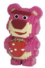 Конструктор фигурка клубничный мишка Лотсо серия "Мультгерои" Block DIY Lotso Cartoon Micro Diamonds Blocks M1020