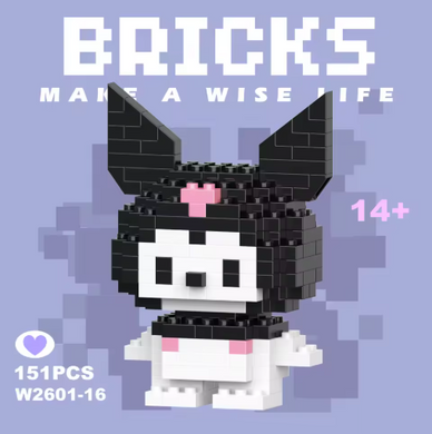 Конструктор 3D з мініблоків "Пікселі BRICKS Куромі Kuromi", 151 деталь