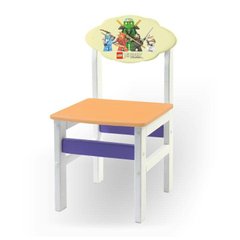 Детский стульчик "Woody" белый с картинкой Ниндзяго (цвет - оранжевый)