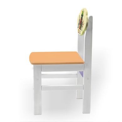 Детский стульчик "Woody" белый с картинкой Ниндзяго (цвет - оранжевый)