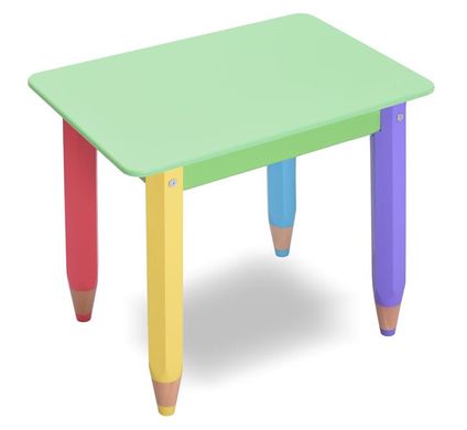 Дитячий набір "Олівчики" 60х40 з пеналом та стільцями 2шт (колір стільниці - салатовий)