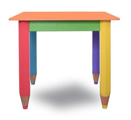 Дитячий столик "Олівчики" 60*60 (колір стільниці - помаранчевий)