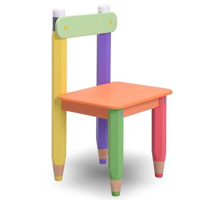 Дитячий набір "Олівчики" 60х40 з пеналом та стільцями 2шт (колір стільниці - помаранчевий)