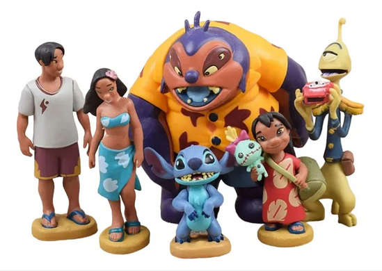 Набір фігурок Lilo & Stitch &ndash; 6 героїв мультфільму Дісней (Ліло, Стіч, Нані, Джамба та інші)
