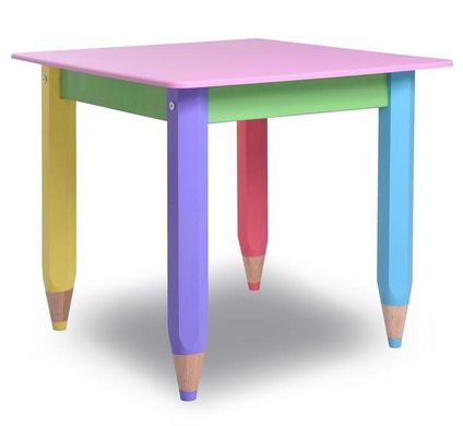 Детский столик "Карандашики" 60*60 (цвет столешницы - розовый)