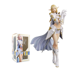 Колекційна аніме фігурка Elf Lineage II 24 см &mdash; ельфійка Lineage 2 anime collectible figure у білій броні