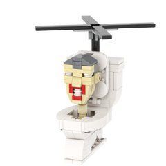 Конструктор Вертолёт Скибиди Туалет Летающий Скибиди Туалет figures Flying Toilet Man Skibidi Toilet MOC1360