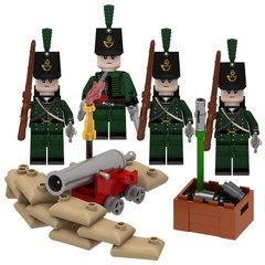 Набір фігурок чоловічків Британські Стрілки 95-й полк з гарматою 4шт figures sets British Fusilier 4pcs MJQ81028