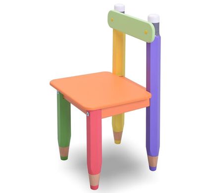 Дитячий стільчик "Олівчики". Колір сидіння помаранчевий