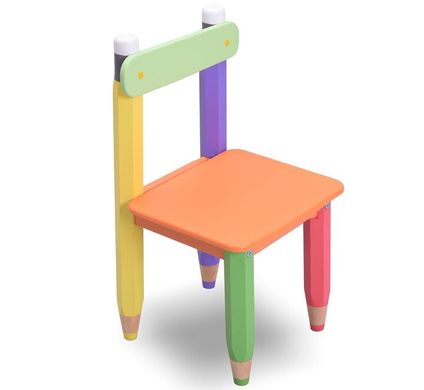 Детский стульчик “Карандашики”. Цвет сидения оранжевый