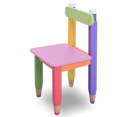 Детский стульчик “Карандашики”. Цвет сидения розовый